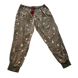 Kids children girls pajama bottoms dogs pockets size L/G 12-14